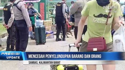 Patroli k-9 Ditsamapta Polda Kalbar Di Perbatasan Malaysia Indonesia Aruk Sambas