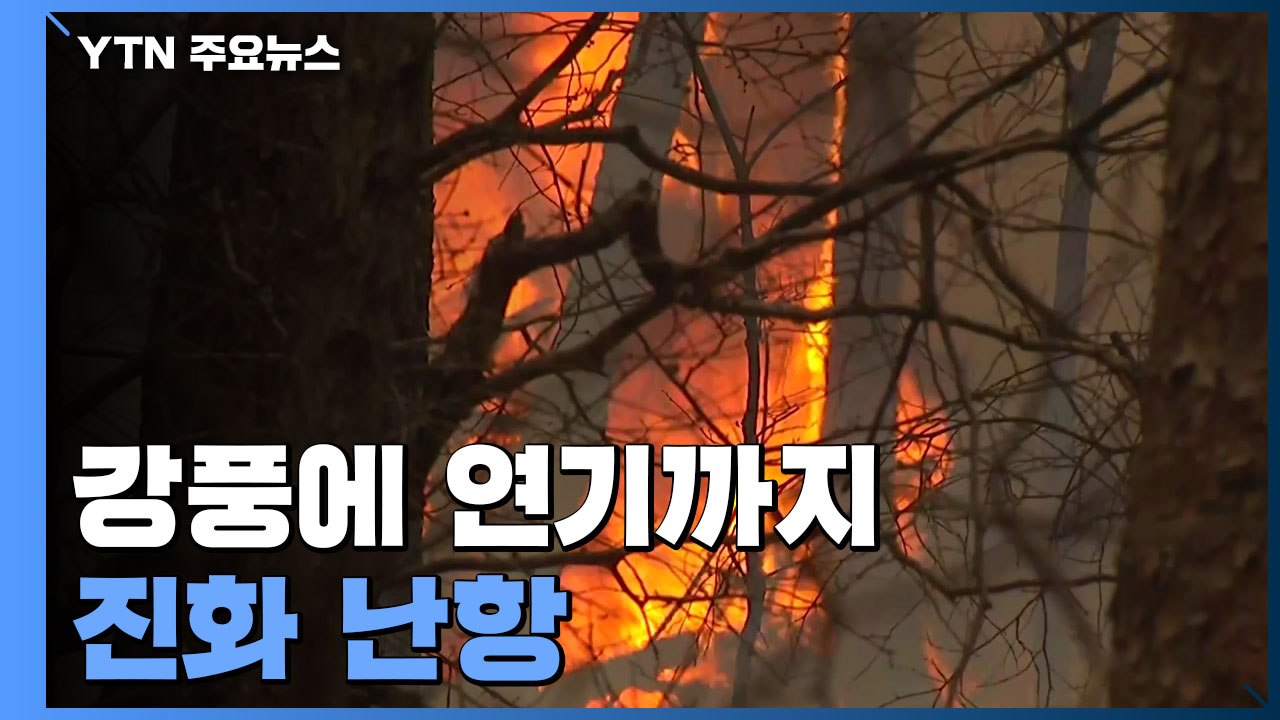 "합천·고령 산불의 18배 면적"...짙은 연기와 강풍에 진화 난항 / YTN
