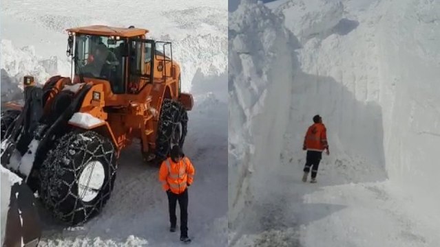 40 gün sonra açılan Van-Bahçesaray yoluna yine çığ düştü