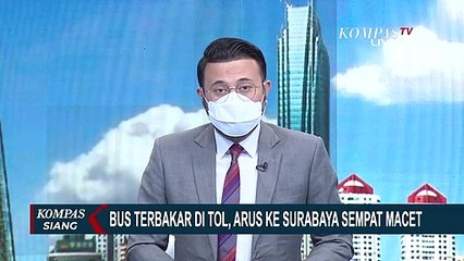 Kebakaran Hanguskan Bus Wisata di Tol Pandaan-Malang