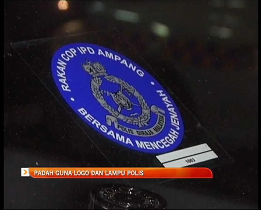 Padah guna logo dan lampu polis