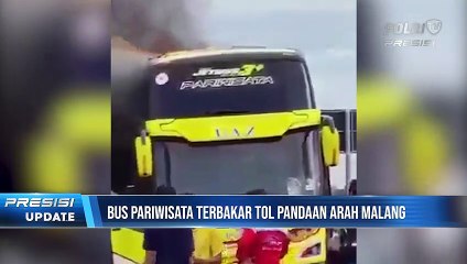 Bus Pariwisata Terbakar Tol Pandaan Arah Malang