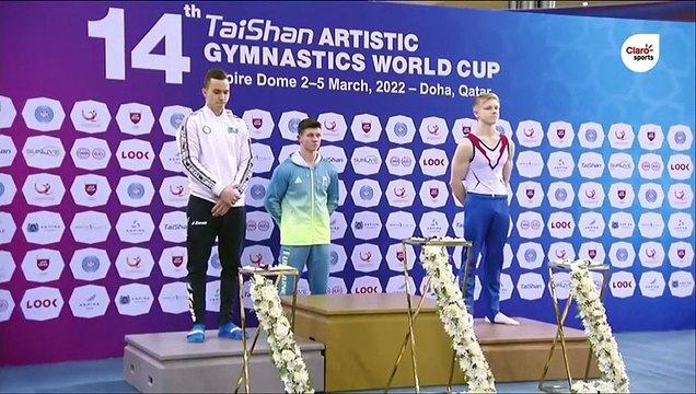 Guerre en Ukraine - Polémique : Le gymnaste Russe Ivan Kuliak affiche sur le podium le Z en soutien à l'armée russe et à Vladimir Poutine lors de la Coupe du monde de gymnastique à Doha