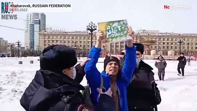 Police detain hundreds of Russians protesting across the country against war in Ukraine