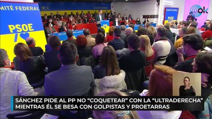 Download Video: Sánchez pide al PP no «coquetear» con la «ultraderecha» mientras él se besa con golpistas y proetarras