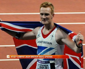 Atlit lompat jauh Britain beku sperma