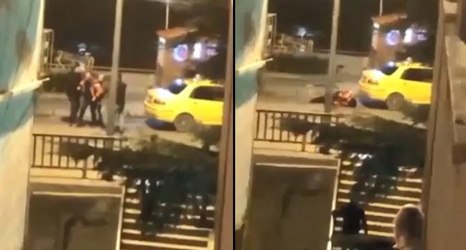 Bacağından vurulan adamın feryadı caddeyi inletti