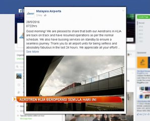 Aerotren KLIA beroperasi semula hari ini