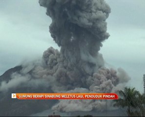 Gunung berapi Sinabung meletus lagi, penduduk pindah