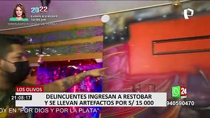 Los Olivos: delincuentes ingresan a restaurante y roban artefactos