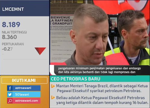 Protes pekerja jejas pengeluar minyak Perancis