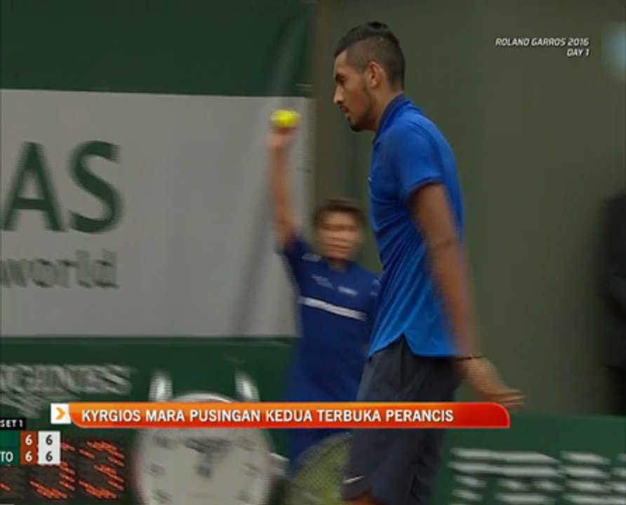 Nick Kyrgios mara pusingan kedua Terbuka Perancis