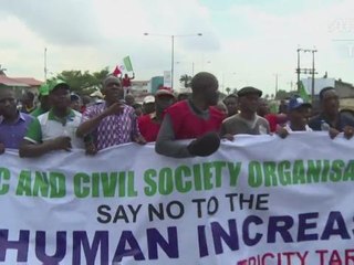 Nigerians demonstrate over petrol price rises