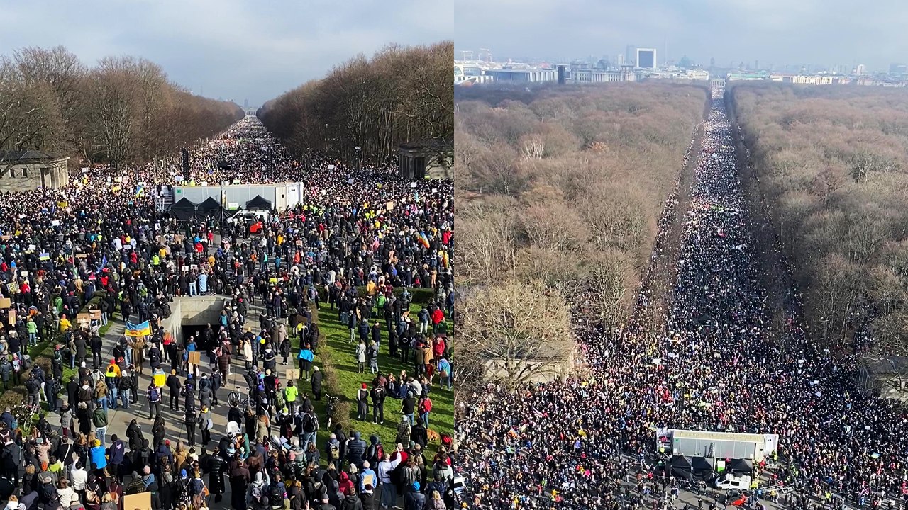 'Hundreds of thousands of people gather in Berlin to protest against Russia's invasion of Ukraine '