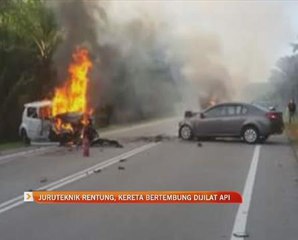 Juruteknik rentung, kereta bertembung dijilat api