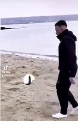 • Belaili parfait sa condition physique sur la plage de Brest : Objectif Japoma !