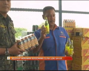 Seludup minuman berjenama guna lori sayur