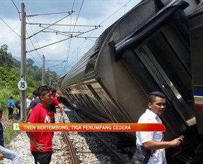 Tren bertembung, tiga penumpang cedera