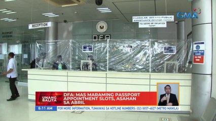DFA: Mas maraming passport appointment slots, asahan sa Abril | UB