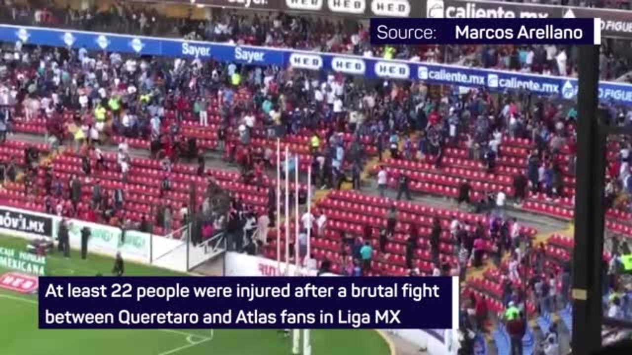 Shocking brawl between Liga MX fans leaves 22 injured