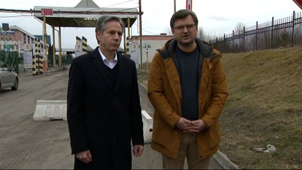 US Secretary of State Blinken meets Ukraine's Foreign Minister Kuleba at Poland-Ukraine border