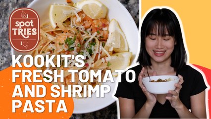 Cooking Fresh Tomato and Shrimp Pasta For The First Time | Kookit MNL | Spot Tries