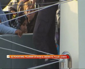 60 pendatang, pelarian ditahan & dibawa ke Pulau Lesbos
