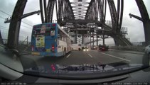 Dash cam footage captures seconds before a car erupts into flames on the Sydney Harbour Bridge | March 7, 2022 | ACM