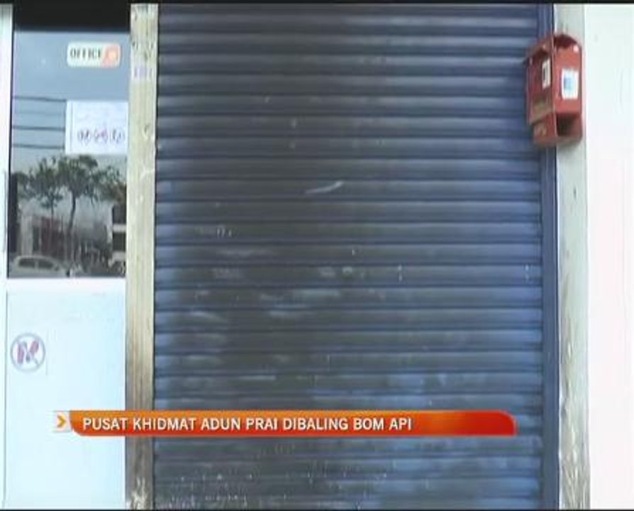 Pejabat Adun Perai di lempar molotov caocktail