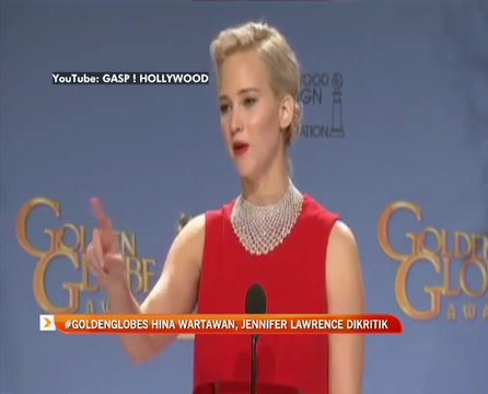 #GoldenGlobes hina wartawan, Jennifer Lawrence dikritik 'biadap'