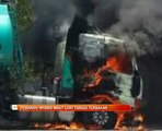 Pemandu nyaris maut lori tangki terbakar