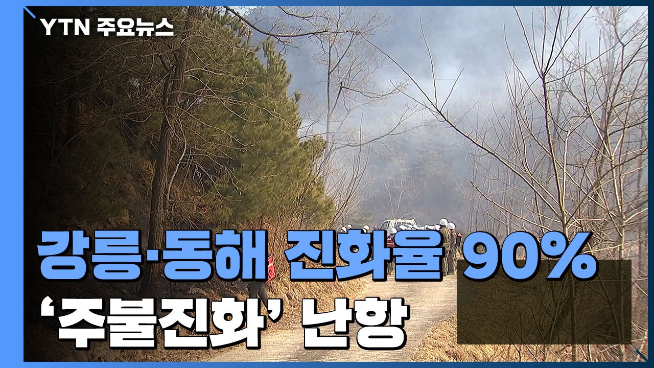 강릉·동해 산불 진화율 90%...'일몰 전 주불 진화' 난항 / YTN