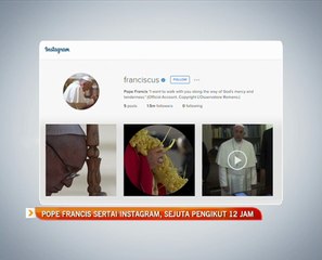 Pope Francis sertai Instagram, raih sejuta pengikut dalam tempoh 12 jam