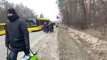 Kiev yakınlarındaki Irpin'den sivillerin tahliyesi