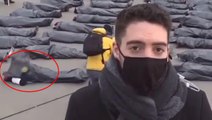 Ukrayna'dan algı operasyonu! Muhabir ölü sayısını verirken arkadaki ceset torbaları hareket etmeye başladı