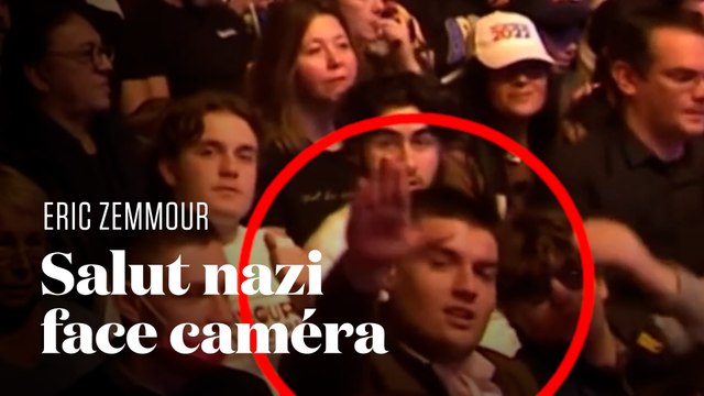 Un participant fait un salut nazi au meeting d'Eric Zemmour