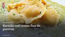 Vídeo Receta: Raviolis con crema fina de puerros