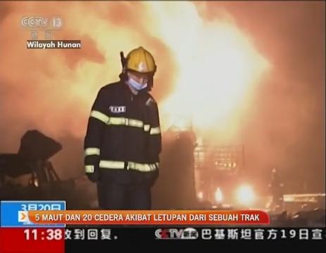 5 maut 20 cedera akibat letupan dari sebuah trak