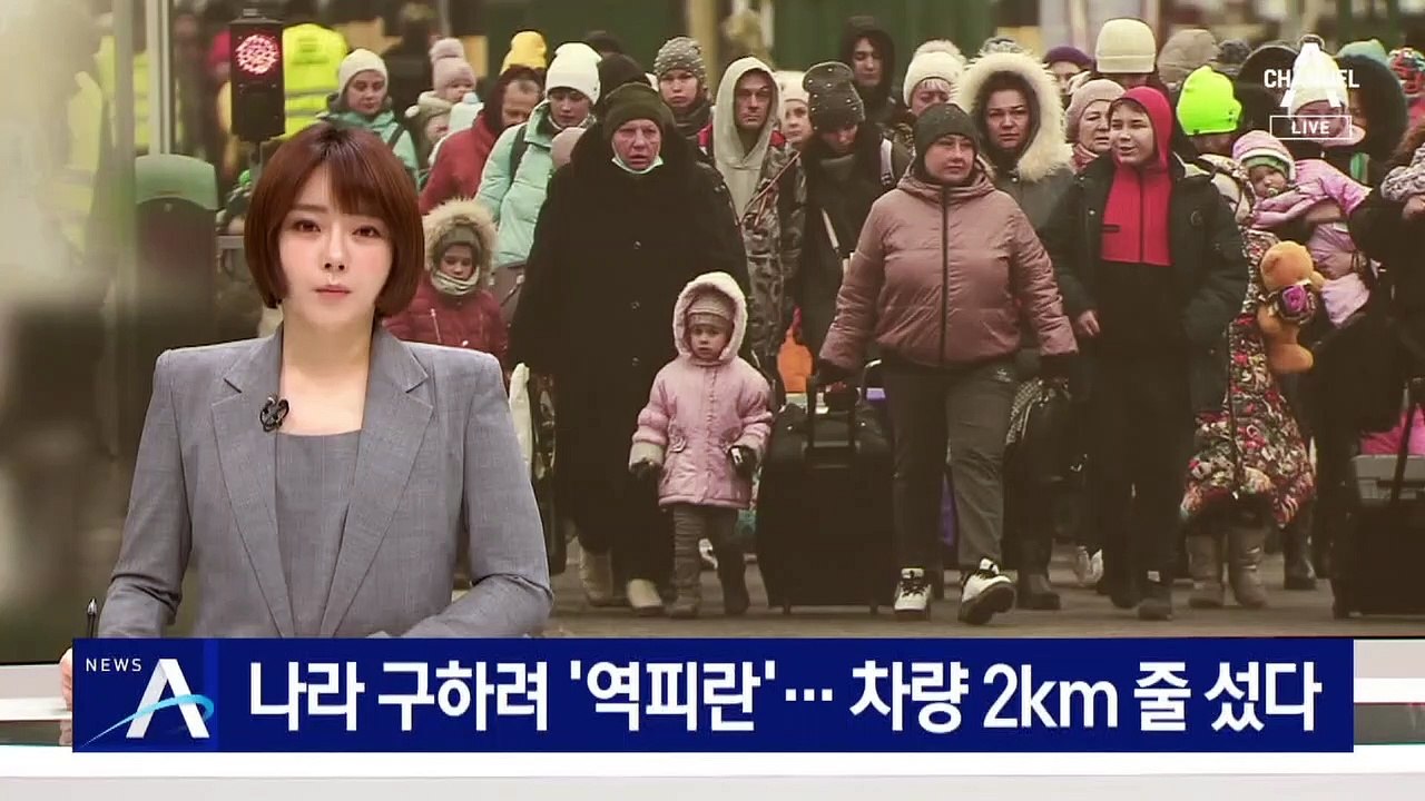 우크라이나 구하려 ‘역피란’…귀국 차량 2km 줄 섰다