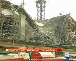 3 nyaris maut, kilang dalam pembinaan runtuh