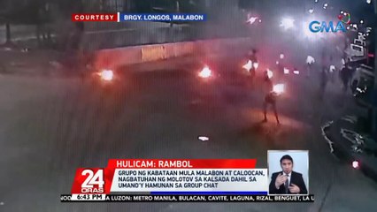 Grupo ng kabataan mula Malabon at Caloocan, nagbatuhan ng molotov sa kalsada dahil sa umano'y hamunan sa group chat | 24 Oras