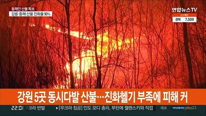 강원 5곳 동시 산불…중대형 헬기 도입 지연 뼈아파