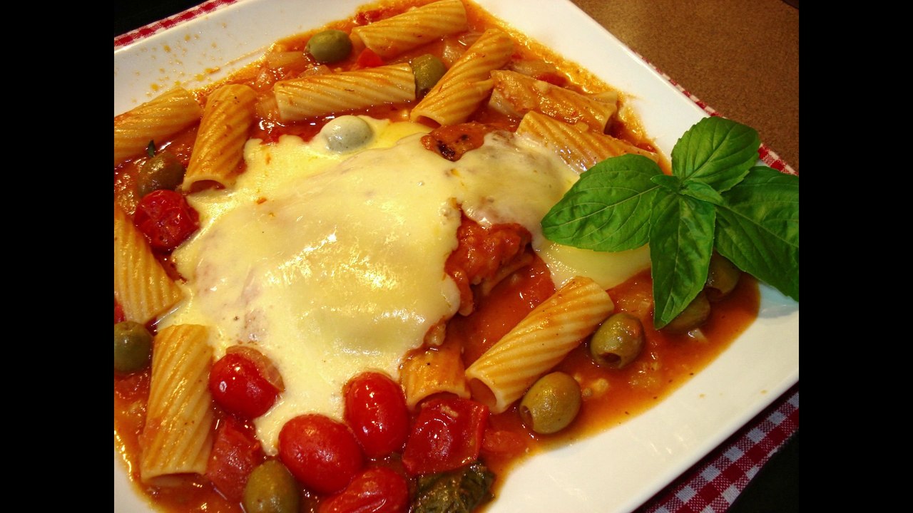 DELICIOSA pastas italiana CAPRICE con pechuga de pollo.
