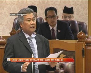 Usul undi tidak percaya terhadap MB Terengganu ditolak