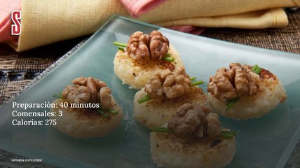 Vídeo Receta: Aperitivo de queso rallado y nuez de california