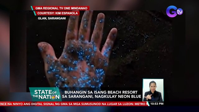 Buhangin sa isang beach resort sa Sarangani, nagkulay neon blue | SONA