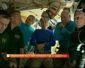 Angkasawan Kelly dan Koenienko tiba di Kazakhstan