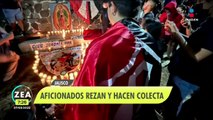 Aficionados del Atlas rezan y hacen colecta por los lesionados en Querétaro