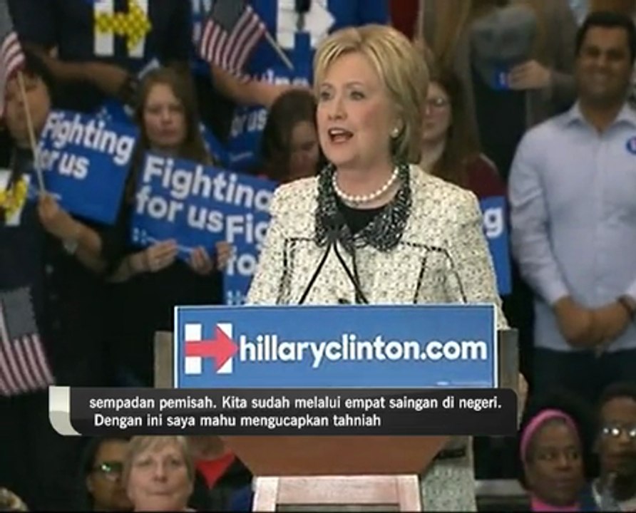 Hillary Clinton menang di South Carolina