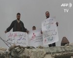 Syria MSF medical staff protest air strikes on hospitals